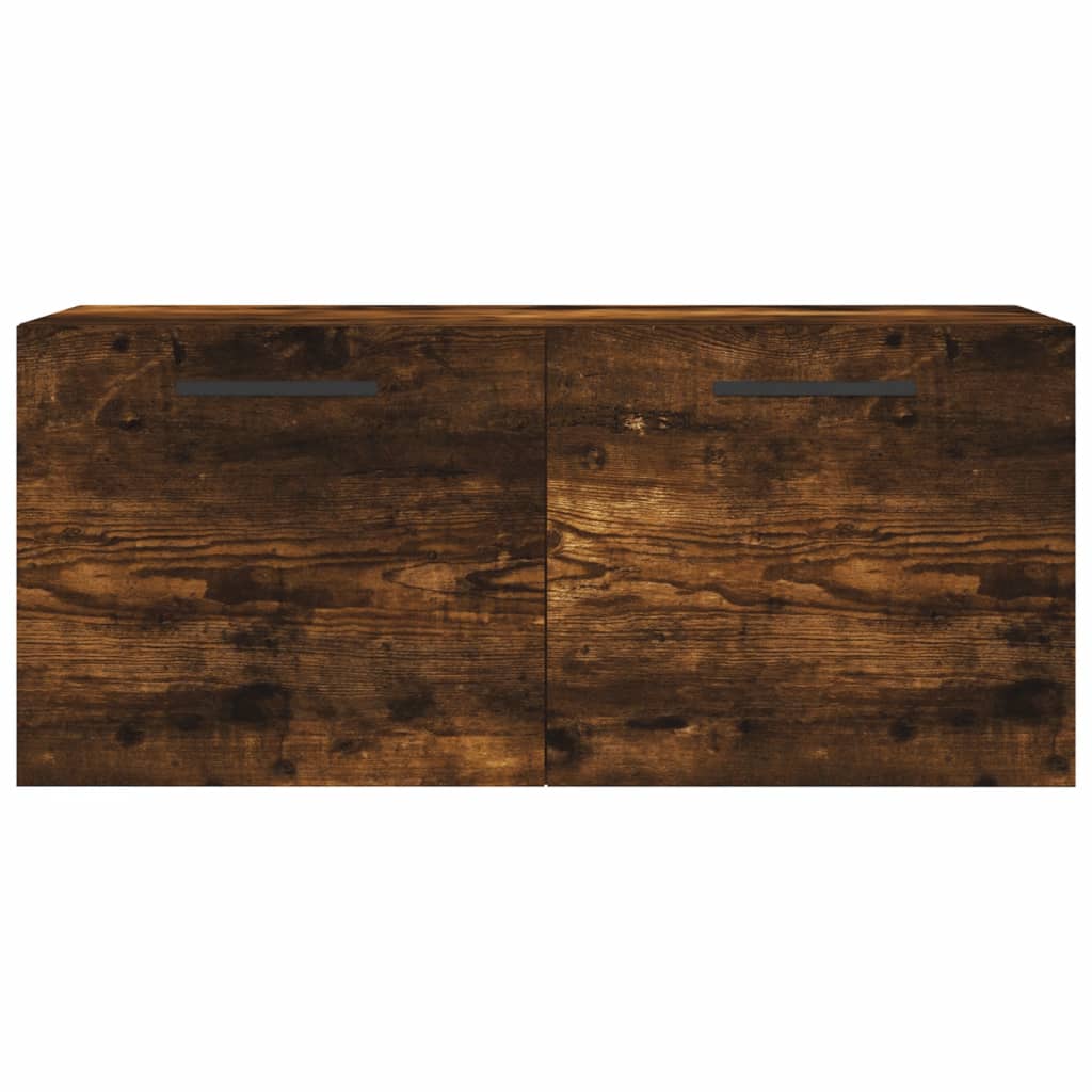 Armario de pared madera ingeniería roble ahumado 80x36,5x35 cm
