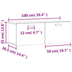 Armario de pared madera ingeniería roble Sonoma 100x36,5x35 cm