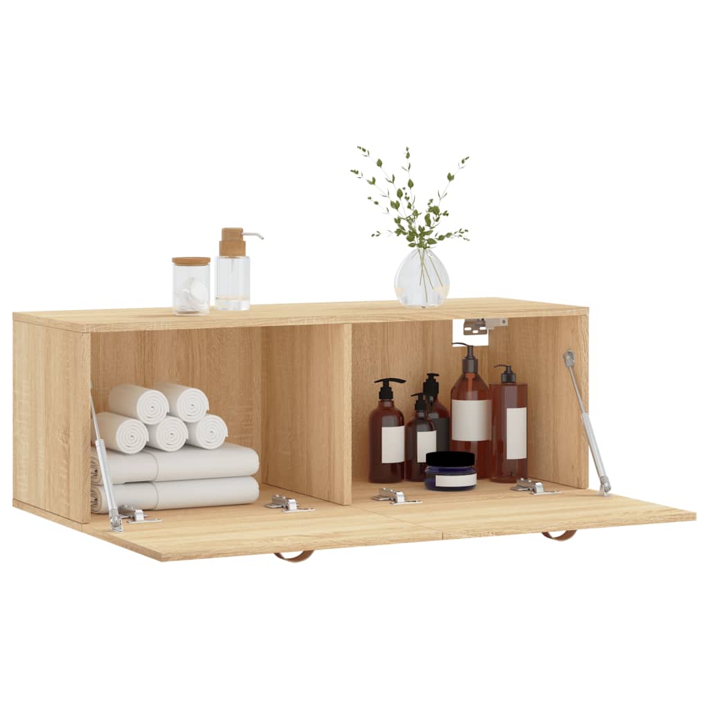 Armario de pared madera ingeniería roble Sonoma 100x36,5x35 cm