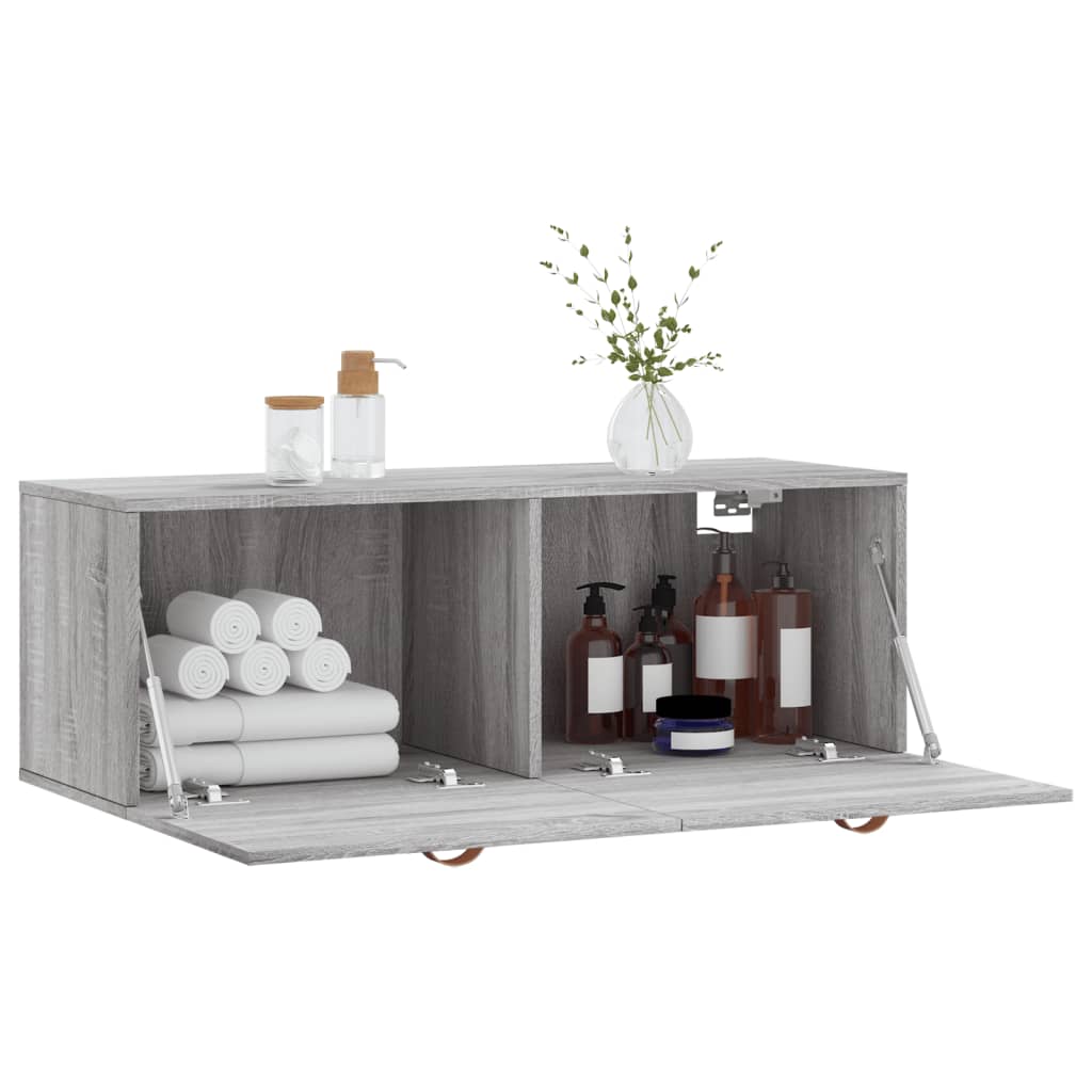 Armario de pared madera ingeniería gris Sonoma 100x36,5x35 cm