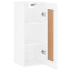 Armario de pared madera ingeniería blanco brillo 34,5x34x90 cm