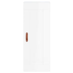 Armario de pared madera ingeniería blanco brillo 34,5x34x90 cm