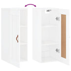 Armario de pared madera ingeniería blanco brillo 34,5x34x90 cm