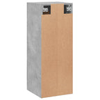 Armario de pared madera ingeniería gris hormigón 34,5x34x90 cm