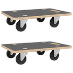 Carritos de transporte 2 uds rectangular 50x35x11,5 cm 250 kg