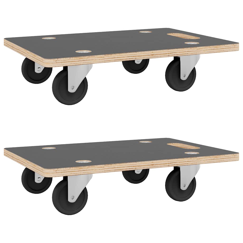 Carritos de transporte 2 uds rectangular 50x35x11,5 cm 250 kg