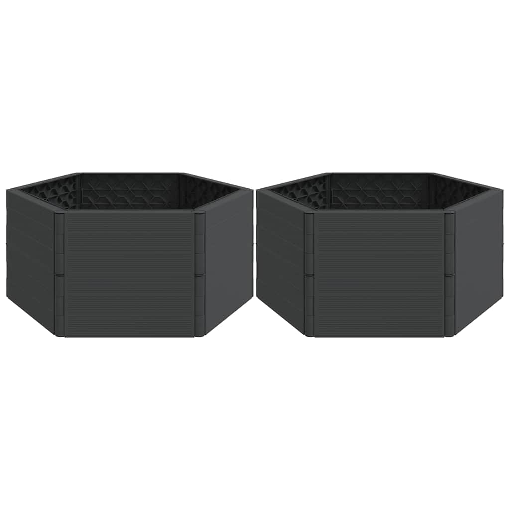 Jardineras 2 uds PP gris antracita