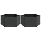 Jardineras 2 uds PP gris antracita