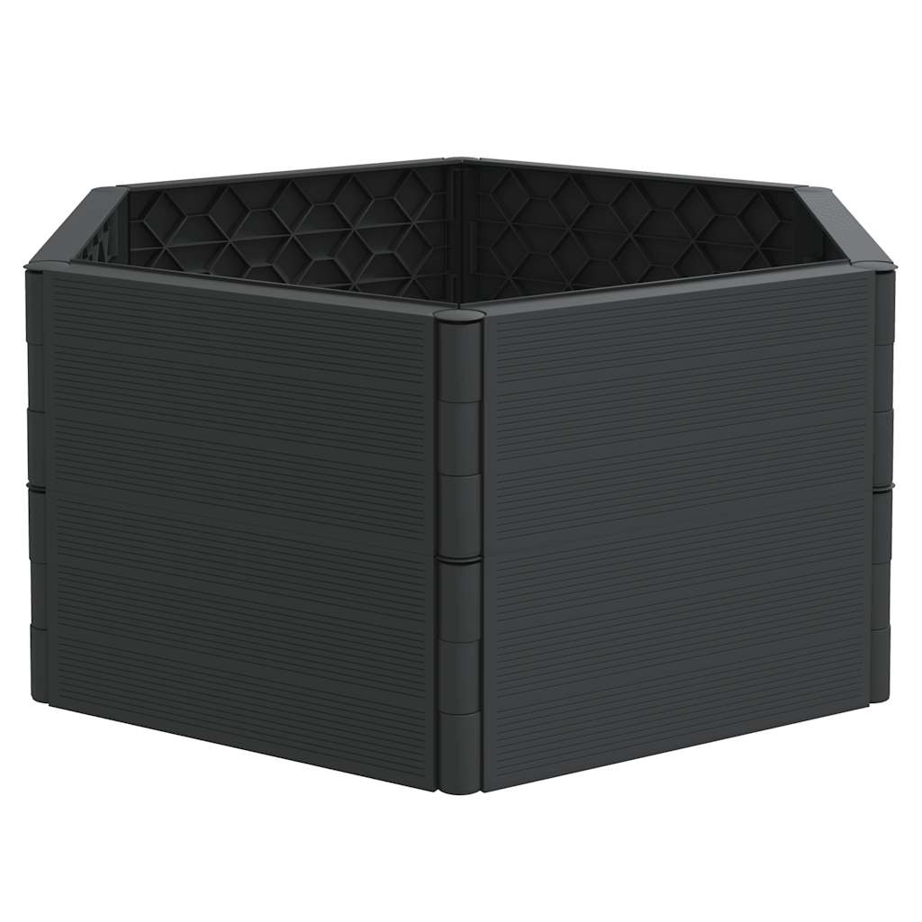 Jardineras 2 uds PP gris antracita