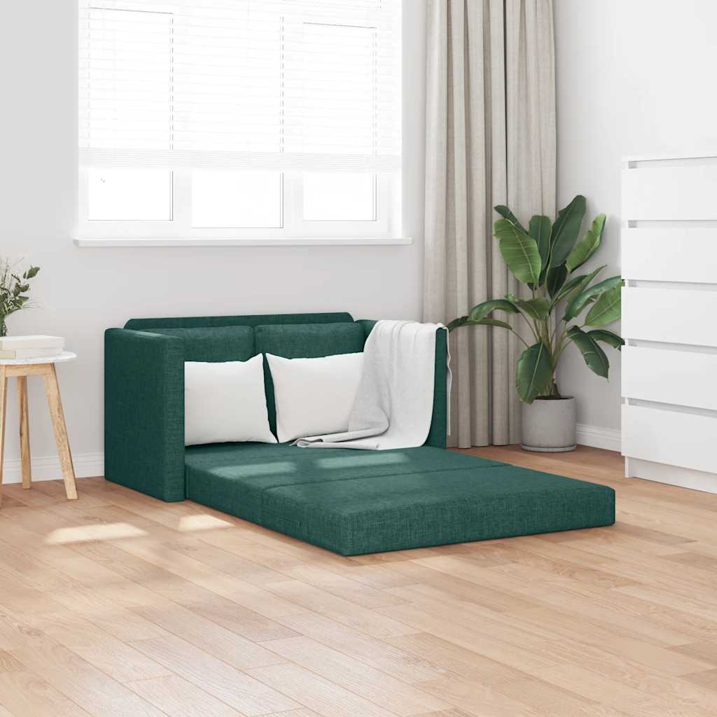 2-in-1 Cream Faux Leather Floor Sofa Bed 112x174x55 cm
