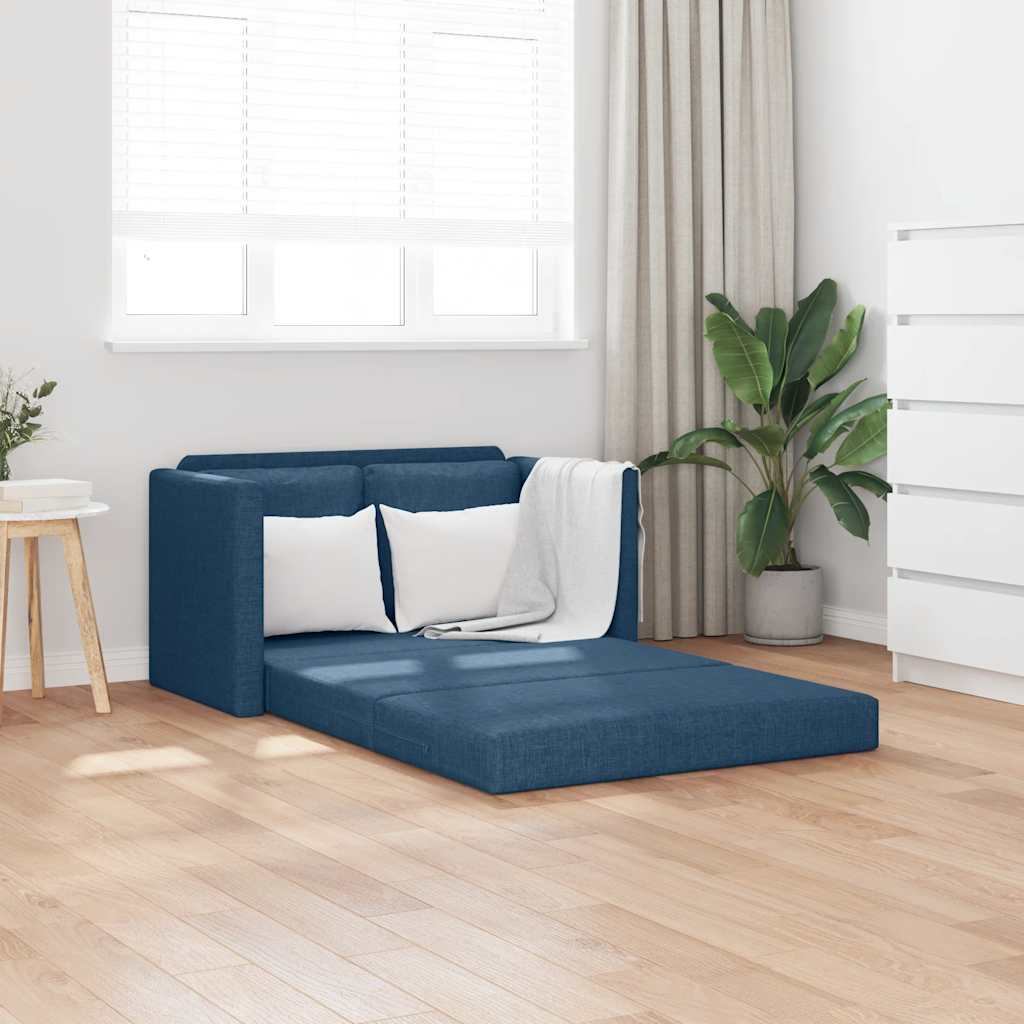 2-in-1 Cream Faux Leather Floor Sofa Bed 112x174x55 cm