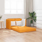 Sofá cama de suelo 2 en 1 cuero sintético crema 112x174x55 cm