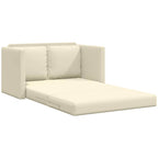 Sofá cama de suelo 2 en 1 cuero sintético crema 112x174x55 cm