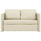 Sofá cama de suelo 2 en 1 cuero sintético crema 112x174x55 cm