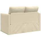 Sofá cama de suelo 2 en 1 cuero sintético crema 112x174x55 cm