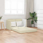 Sofá cama de suelo 2 en 1 cuero sintético crema 112x174x55 cm