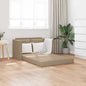 Sofá cama de suelo 2 en 1 cuero sintético crema 112x174x55 cm