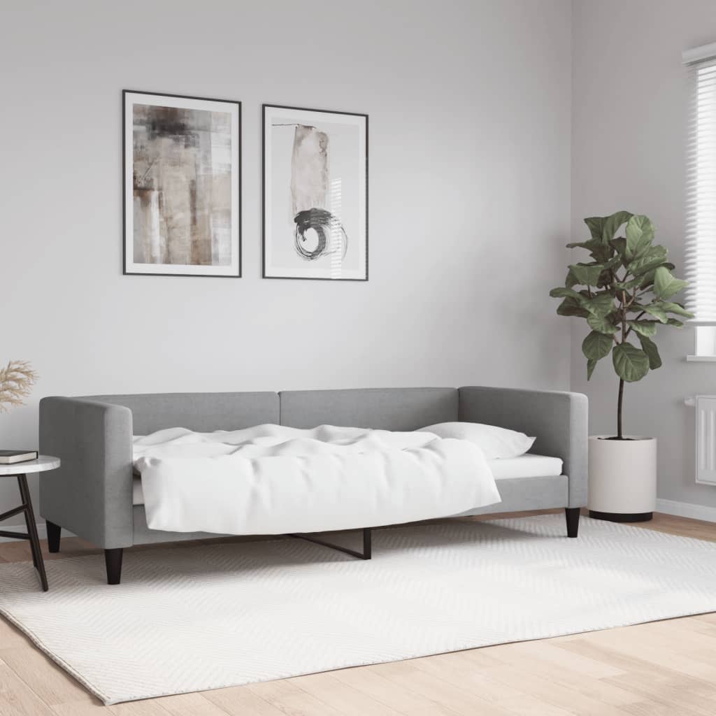 Sofá cama cuero sintético blanco 100x200 cm