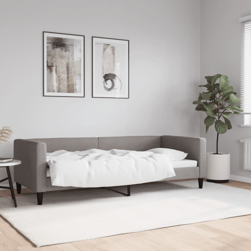Sofá cama cuero sintético blanco 100x200 cm