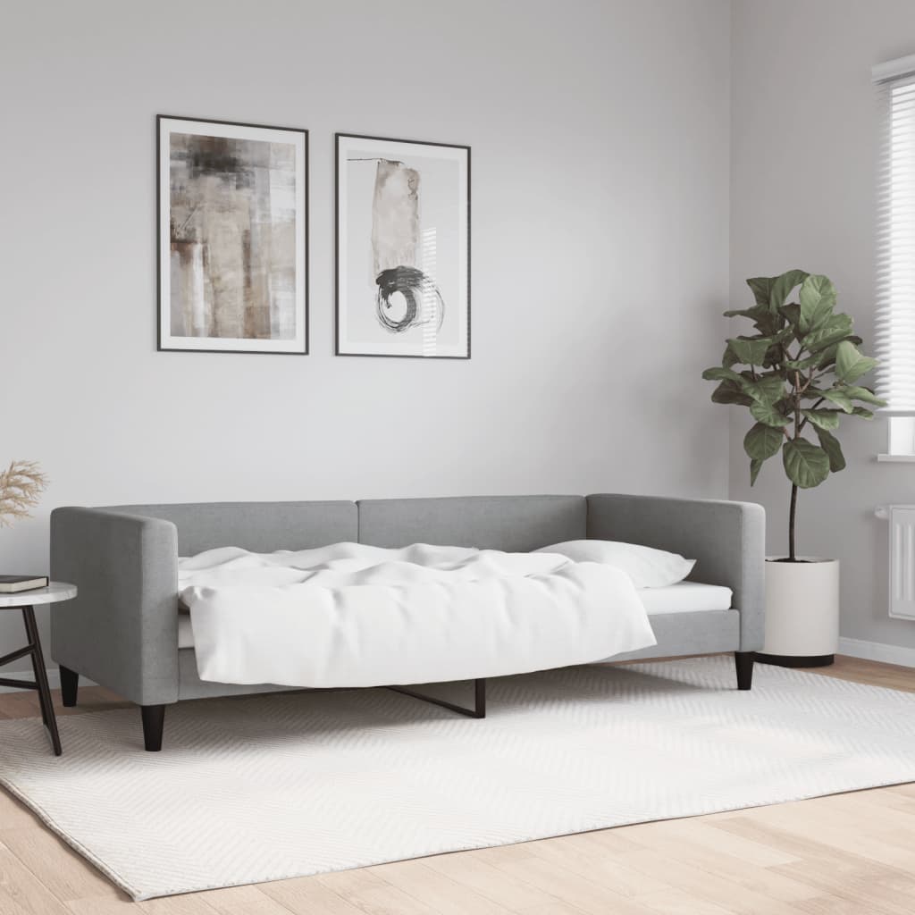 Sofá cama cuero sintético blanco 100x200 cm