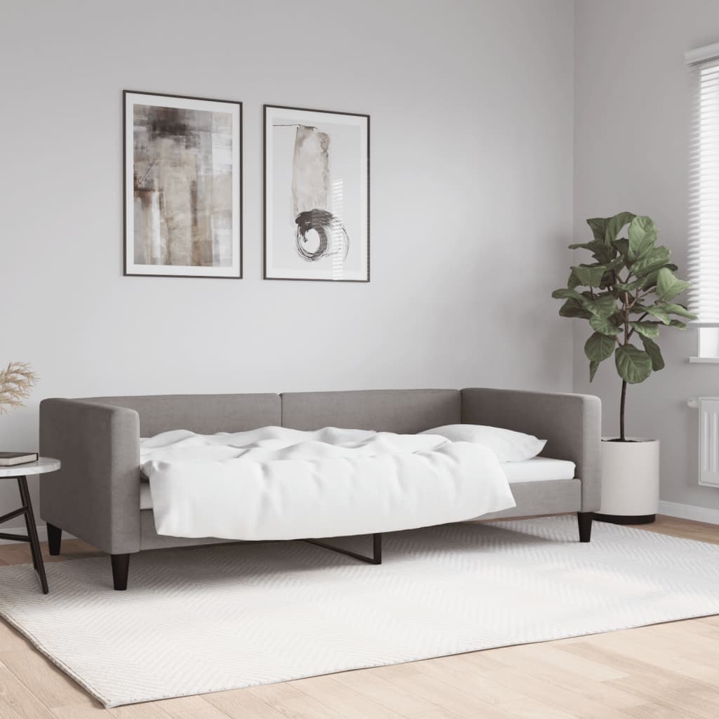 Sofá cama cuero sintético blanco 100x200 cm