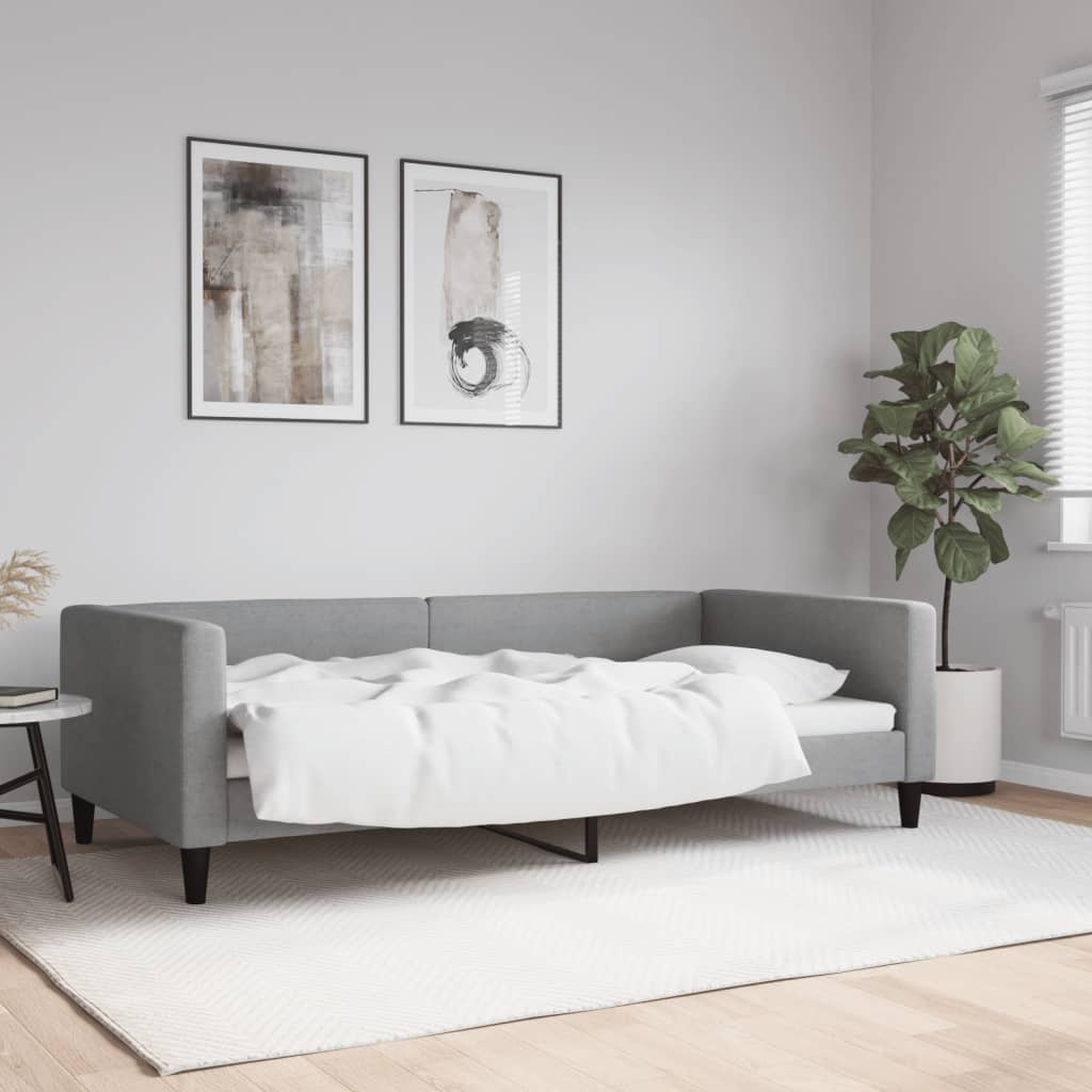 Sofá cama cuero sintético blanco 100x200 cm