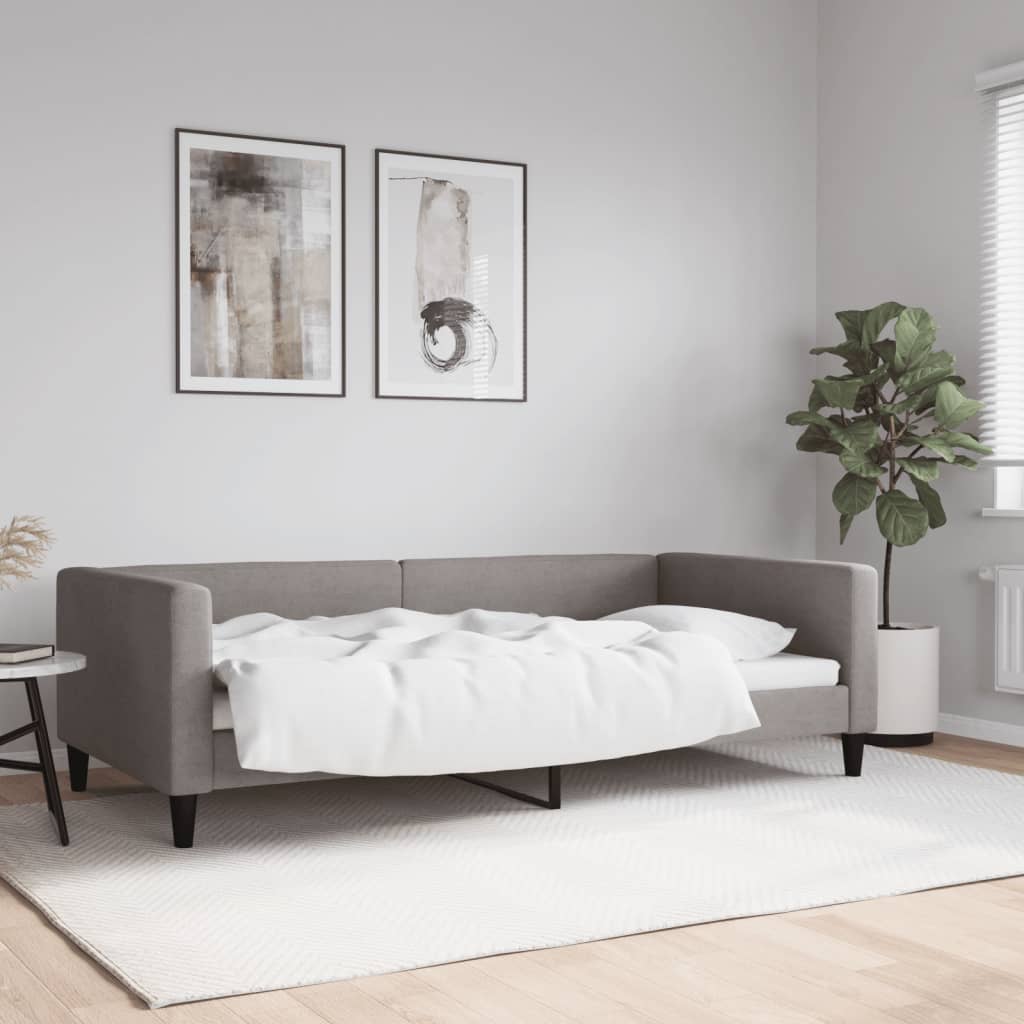 Sofá cama cuero sintético blanco 100x200 cm