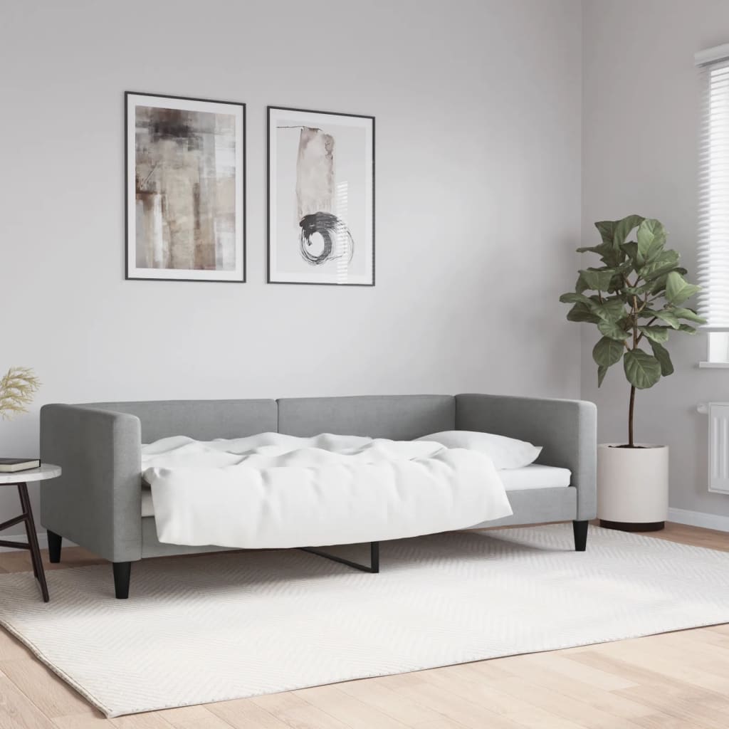 Sofá cama cuero sintético blanco 100x200 cm