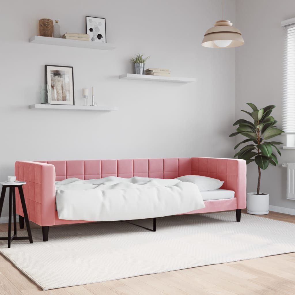 Sofá cama cuero sintético blanco 100x200 cm
