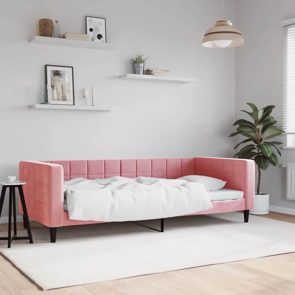 Sofá cama cuero sintético blanco 100x200 cm