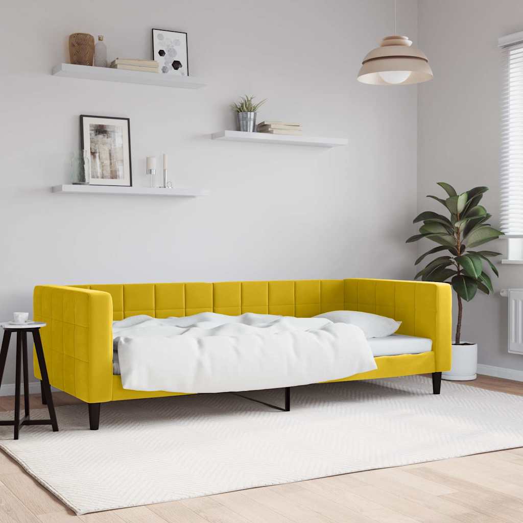 Sofá cama cuero sintético blanco 100x200 cm
