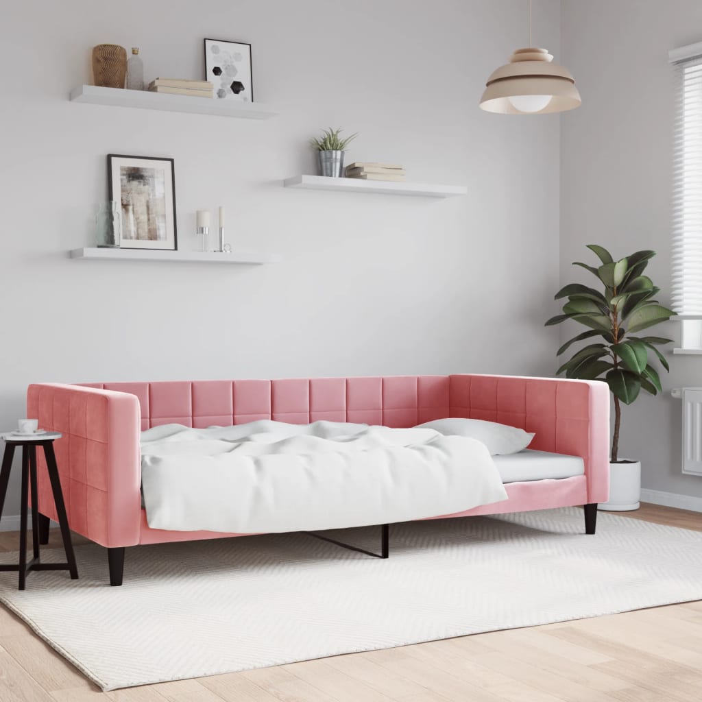 Sofá cama cuero sintético blanco 100x200 cm