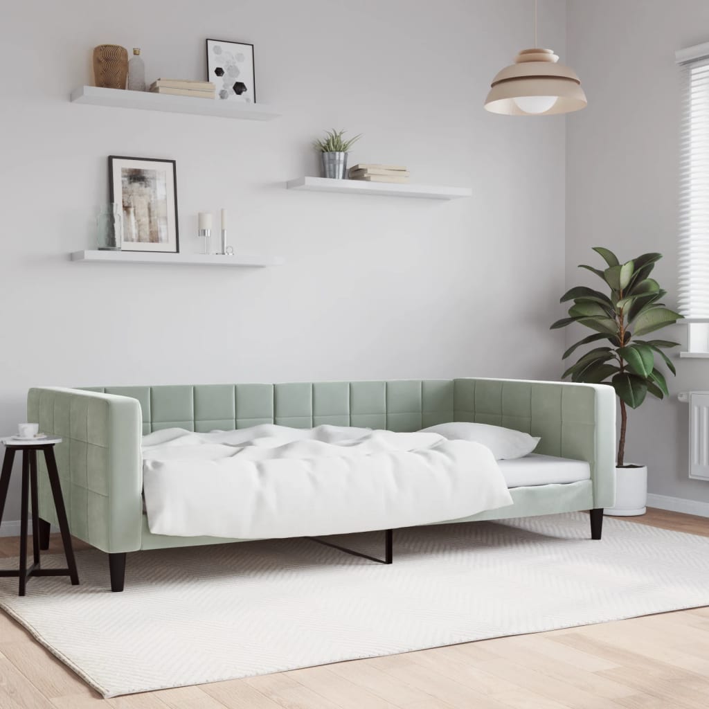 Sofá cama cuero sintético blanco 100x200 cm