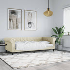 Sofá cama cuero sintético blanco 100x200 cm