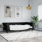 Sofá cama cuero sintético blanco 100x200 cm
