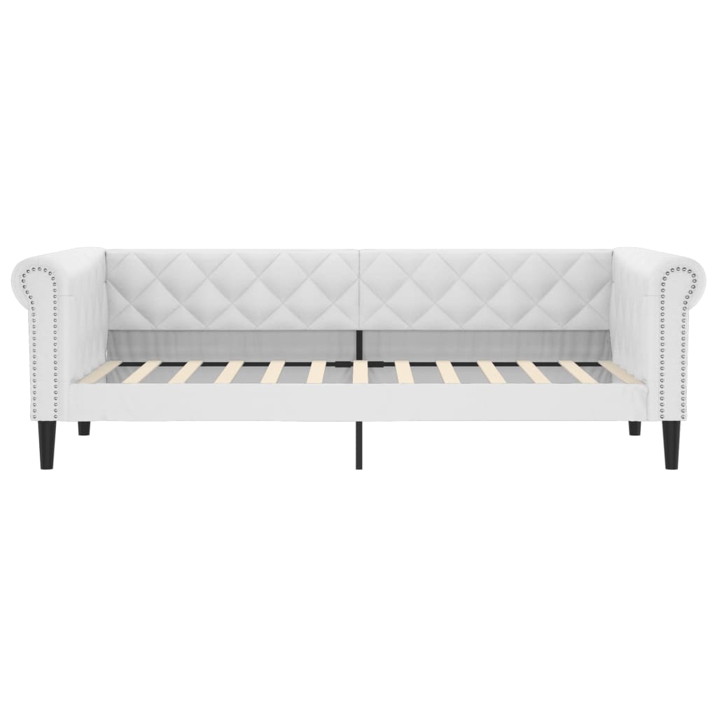 Sofá cama cuero sintético blanco 100x200 cm