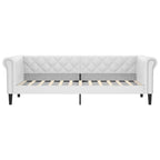 Sofá cama cuero sintético blanco 100x200 cm