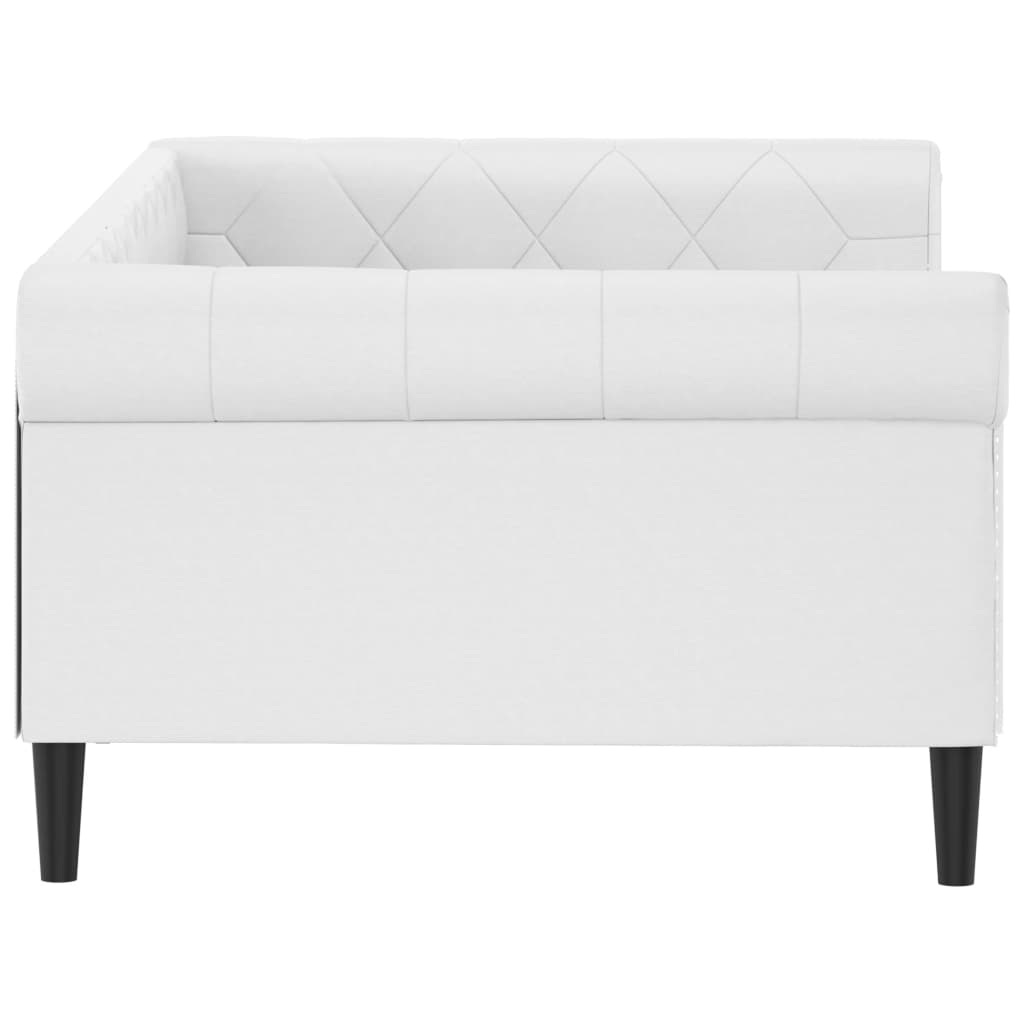 Sofá cama cuero sintético blanco 100x200 cm