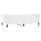 Sofá cama cuero sintético blanco 100x200 cm