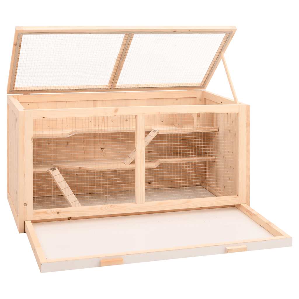 Jaula para hámster 104x52x54 cm de madera maciza de abeto