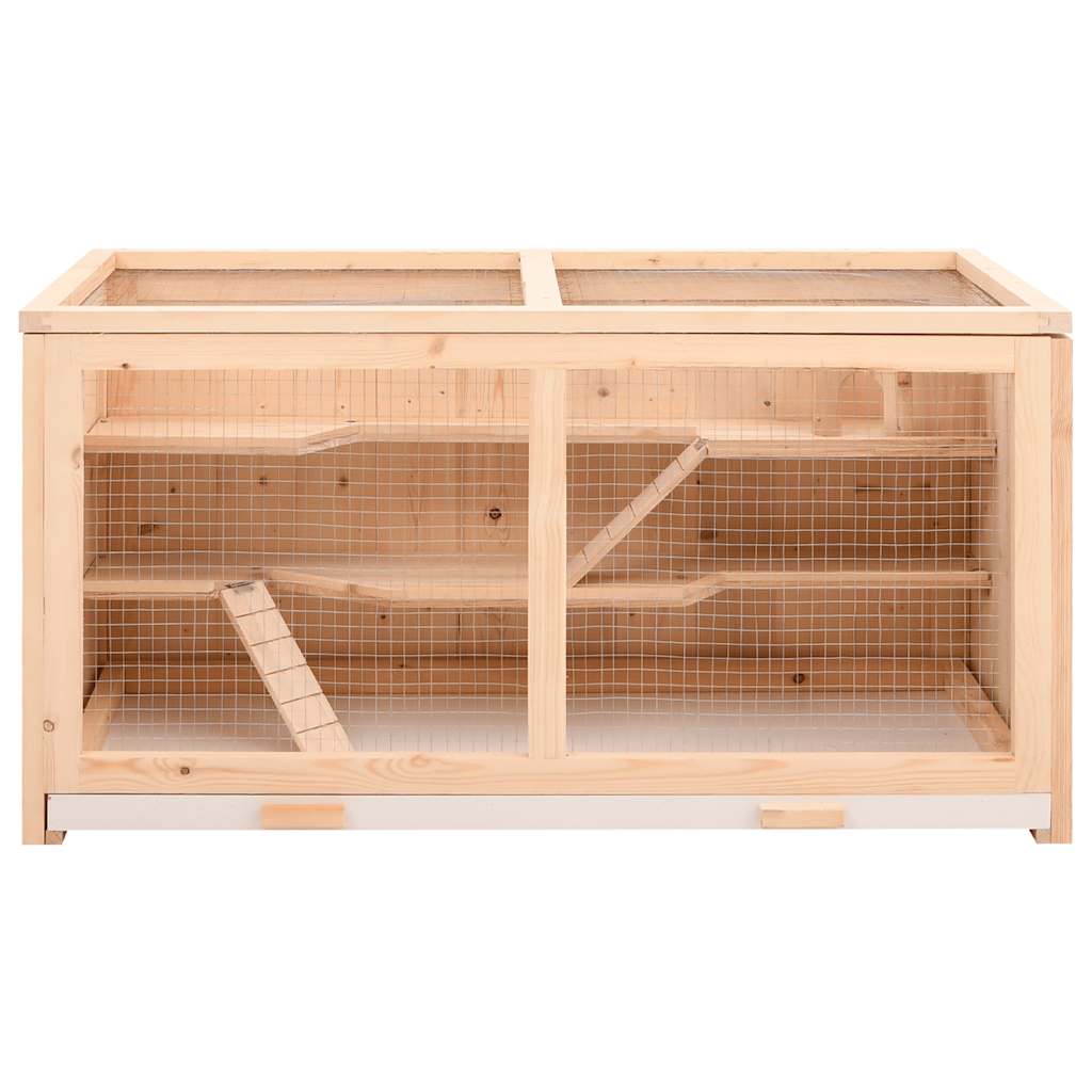 Jaula para hámster 104x52x54 cm de madera maciza de abeto