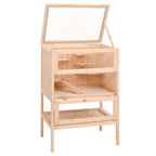 Jaula para hámster 55x40x80 cm de madera maciza de abeto