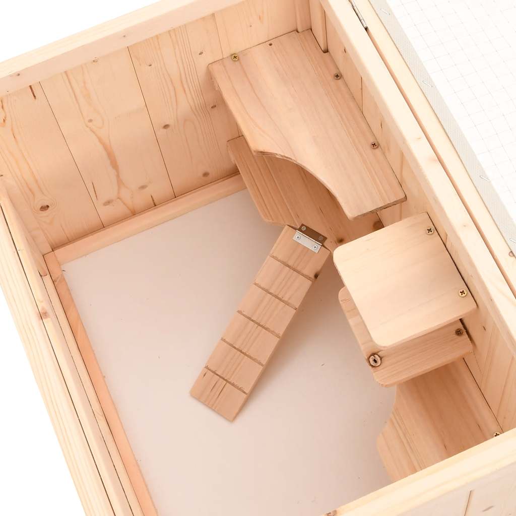 Jaula para hámster 55x40x80 cm de madera maciza de abeto