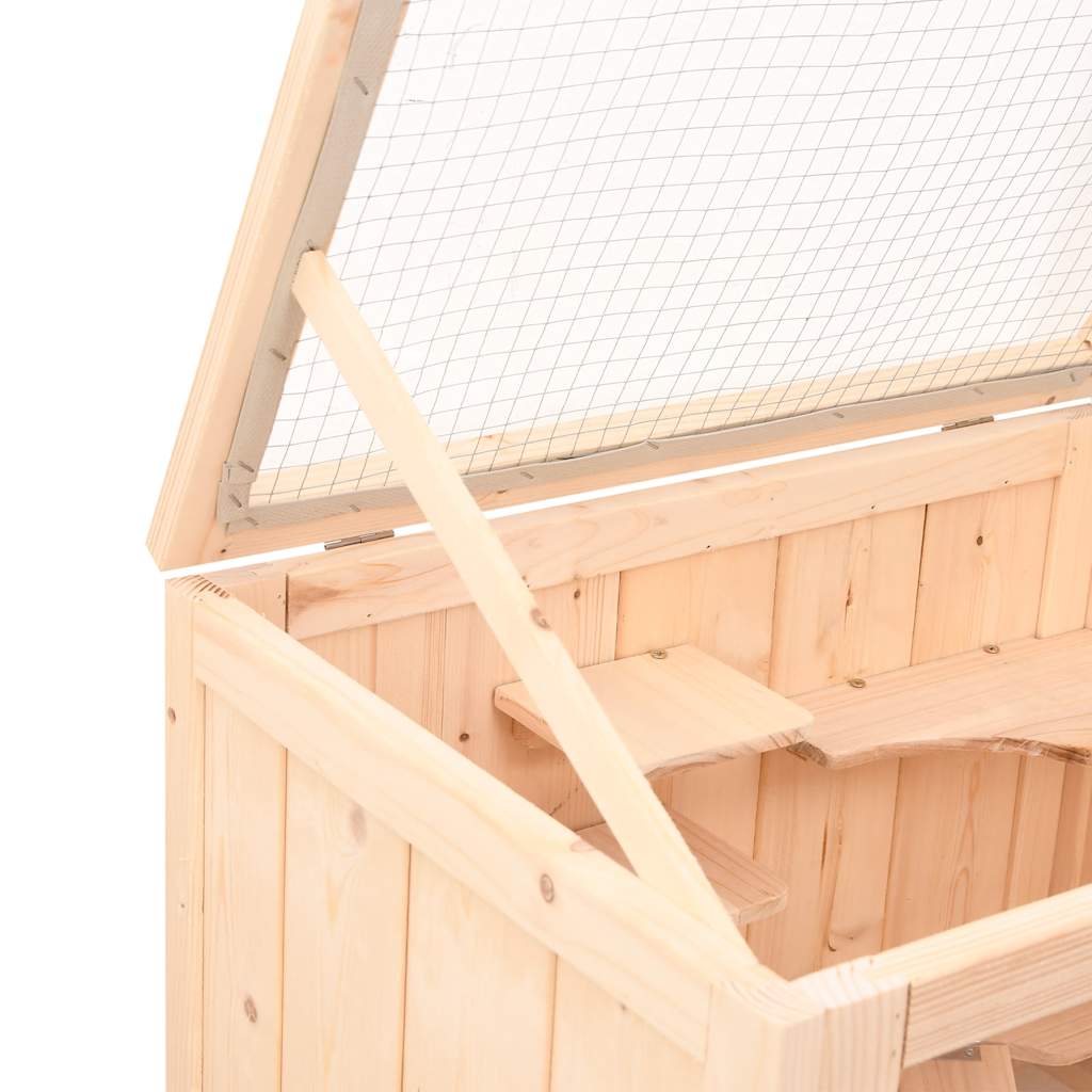 Jaula para hámster 55x40x80 cm de madera maciza de abeto