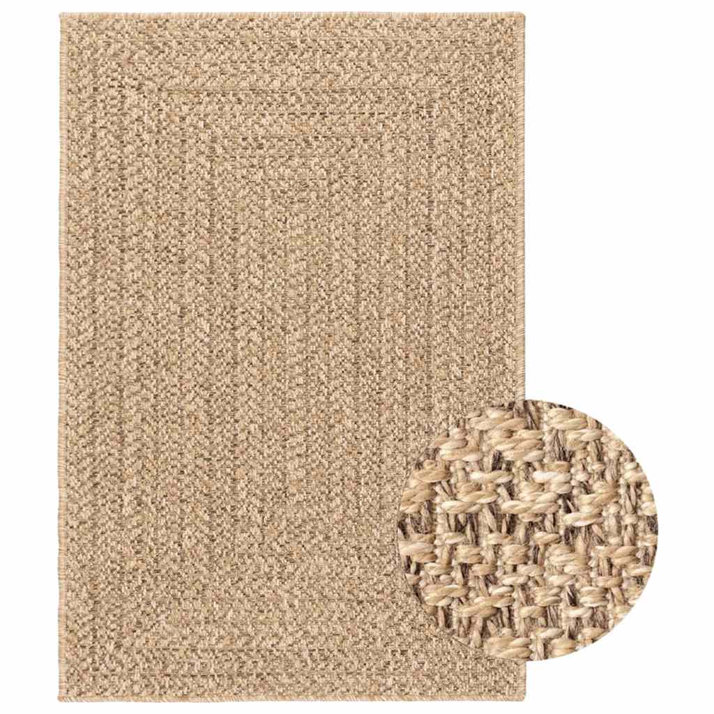 Alfombra ZIZUR apariencia de yute interior exterior 100x200 cm