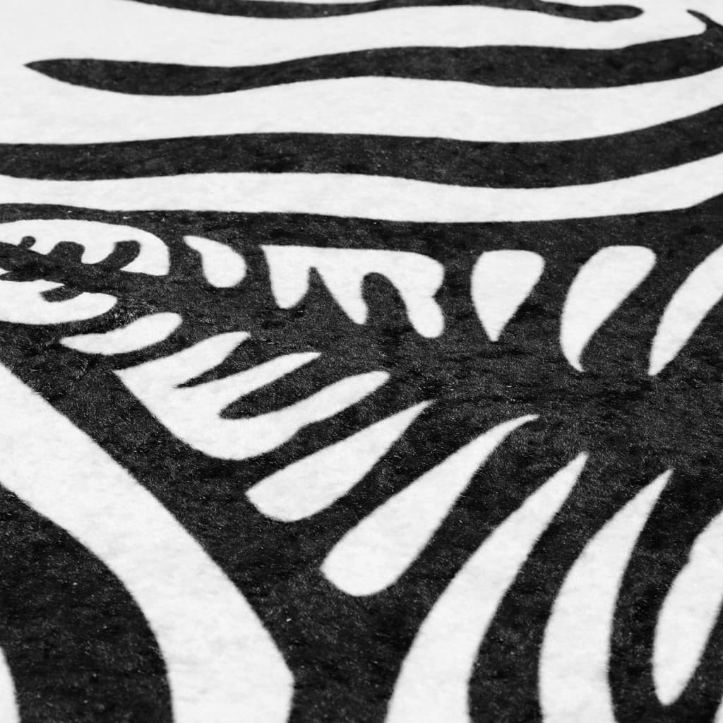 Alfombra lavable cebra blanco y negro 120x170 cm