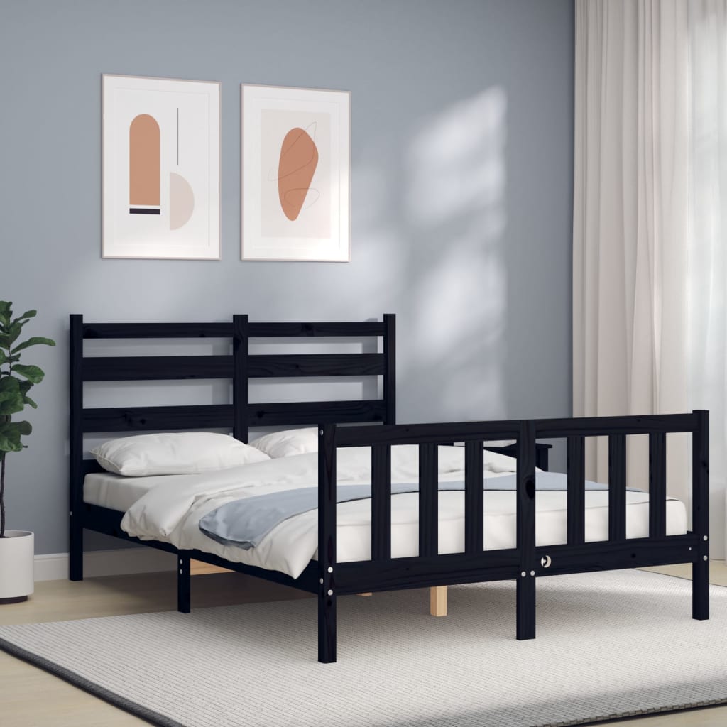 Cama sin colchón madera maciza de pino blanca 180x200 cm