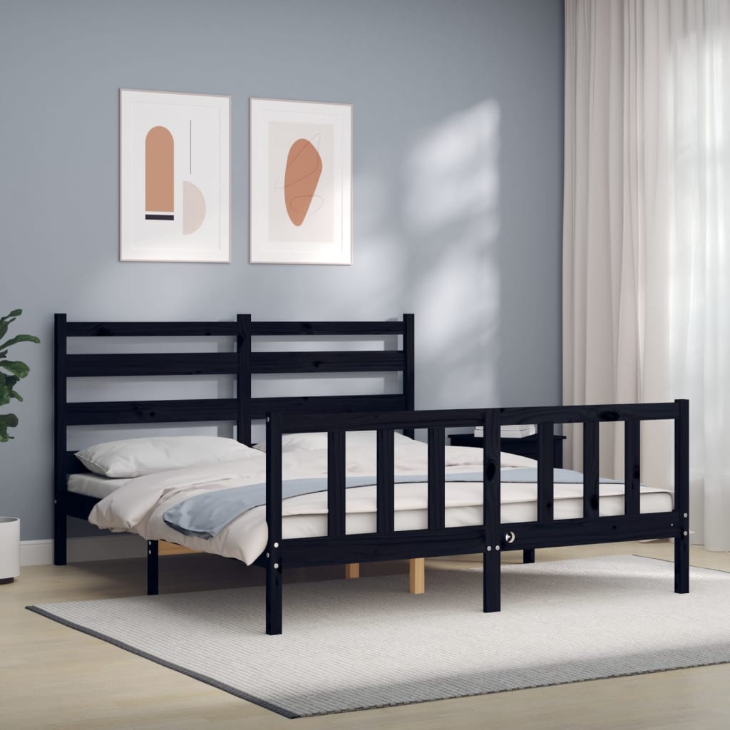 Cama sin colchón madera maciza de pino blanca 180x200 cm