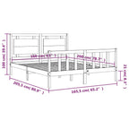 Estructura de cama sin colchón madera maciza de pino 160x200 cm