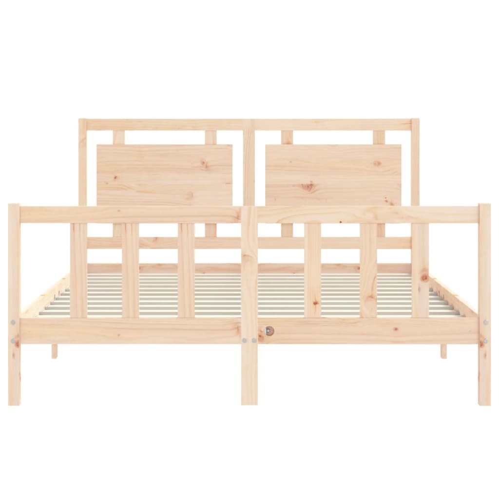 Estructura de cama sin colchón madera maciza de pino 160x200 cm